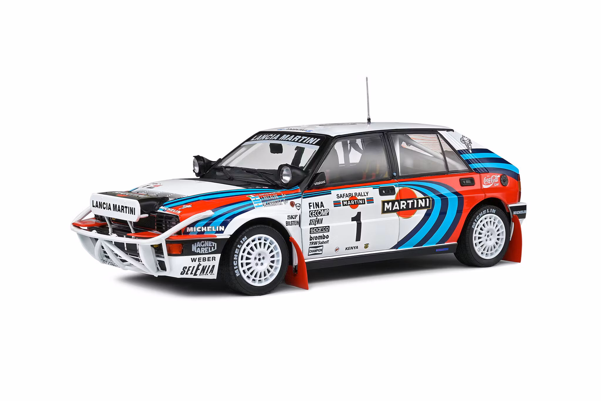 Skala 1/18 LANCIA DELTA HF INTEGRALE – SAFARI RALLYE KENYA – 1991 fr. SOLIDO