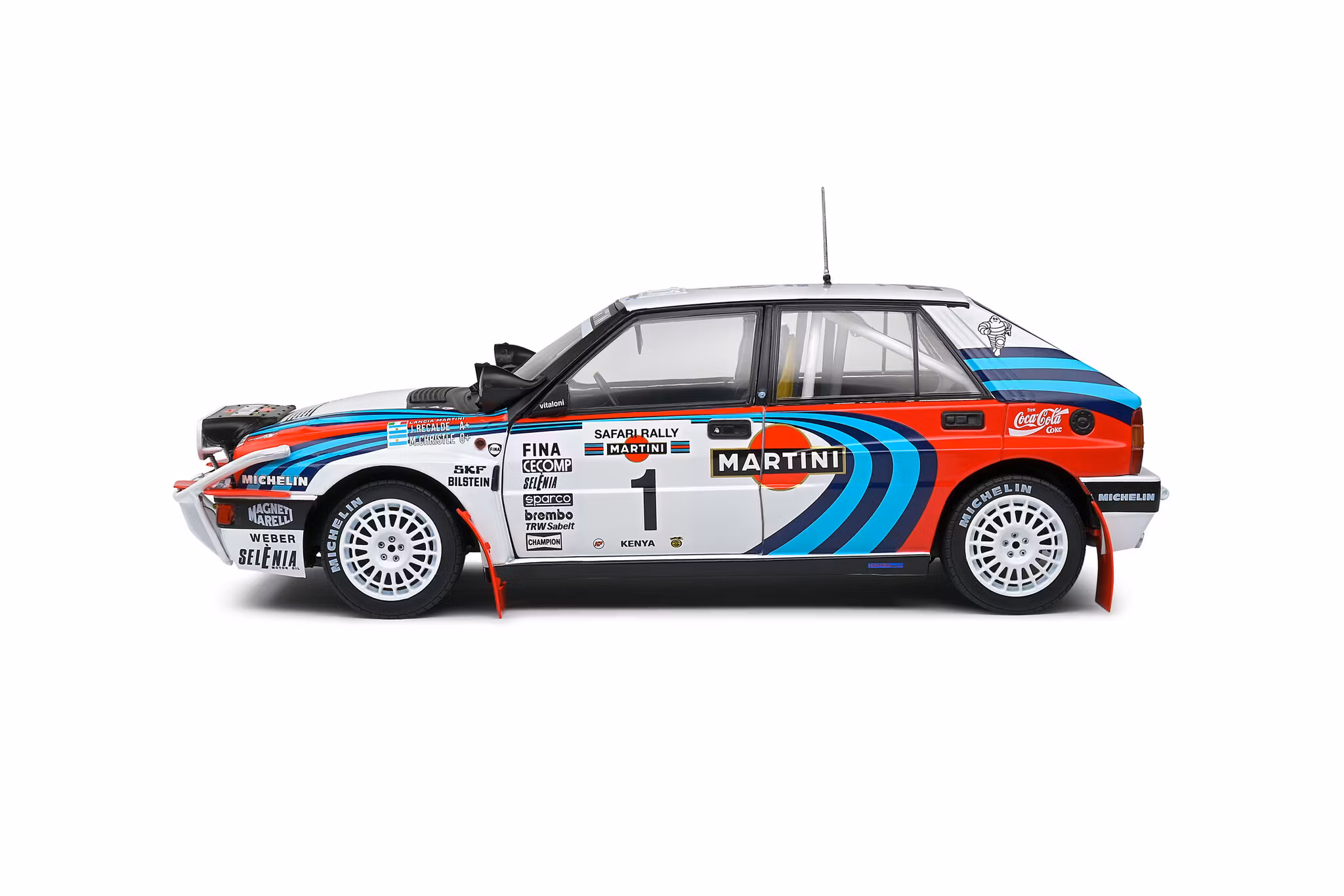 Skala 1/18 LANCIA DELTA HF INTEGRALE – SAFARI RALLYE KENYA – 1991 fr. SOLIDO