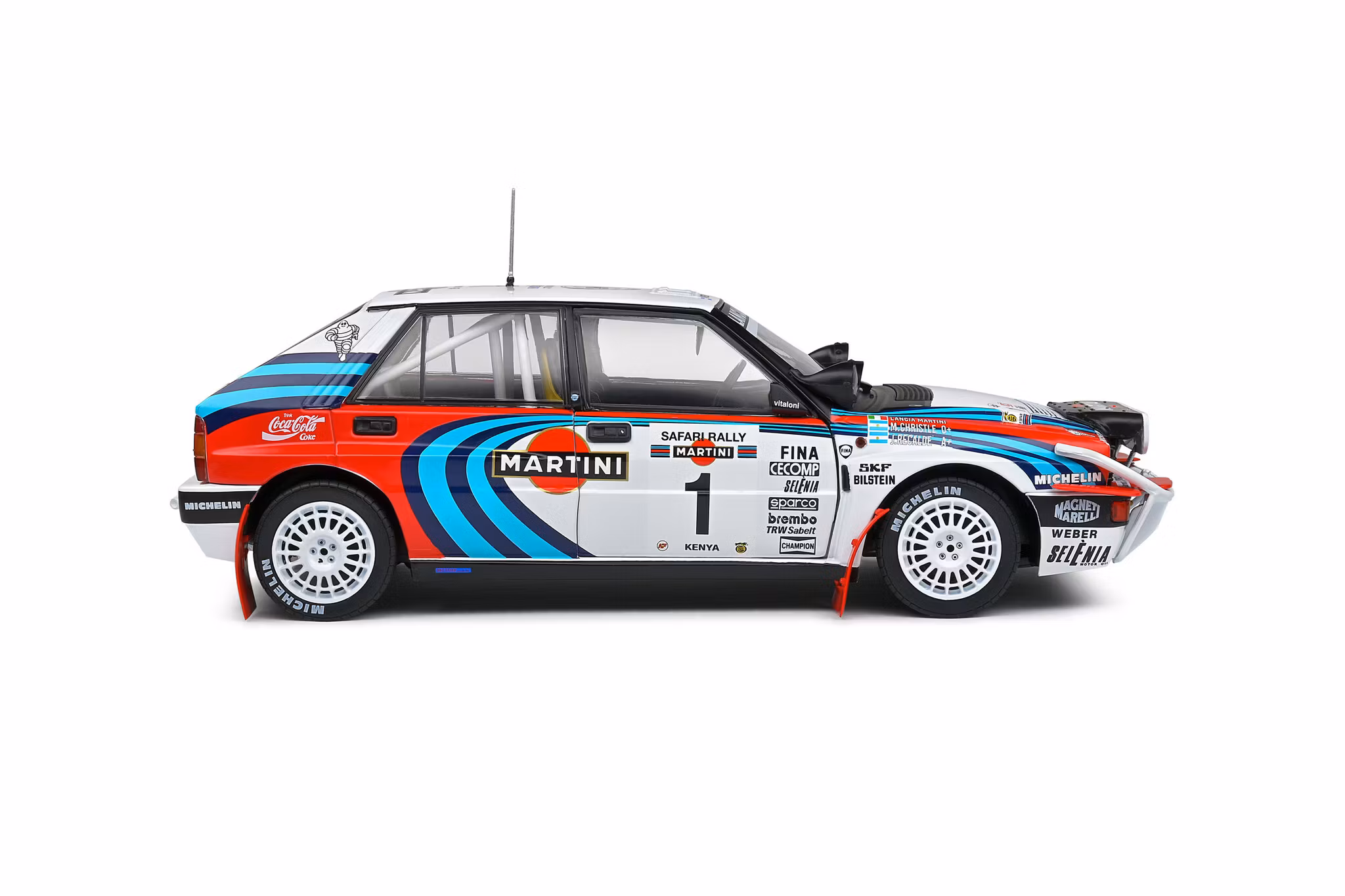 Skala 1/18 LANCIA DELTA HF INTEGRALE – SAFARI RALLYE KENYA – 1991 fr. SOLIDO
