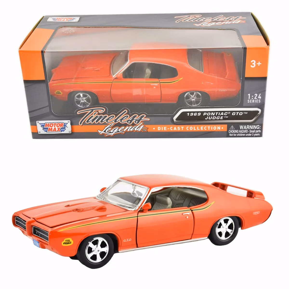 Skala 1/24 PONTIAC GTO JUDGE (1969) 20cm, Orange/red fr MotorMax