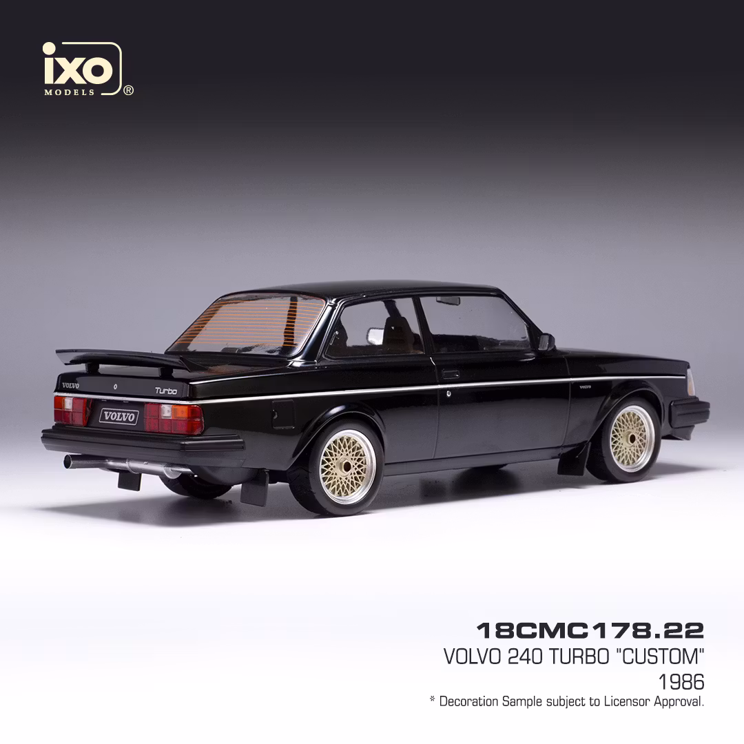 Scale 1/18 VOLVO 240 Turbo Custom 1986, Black fr IXO Models