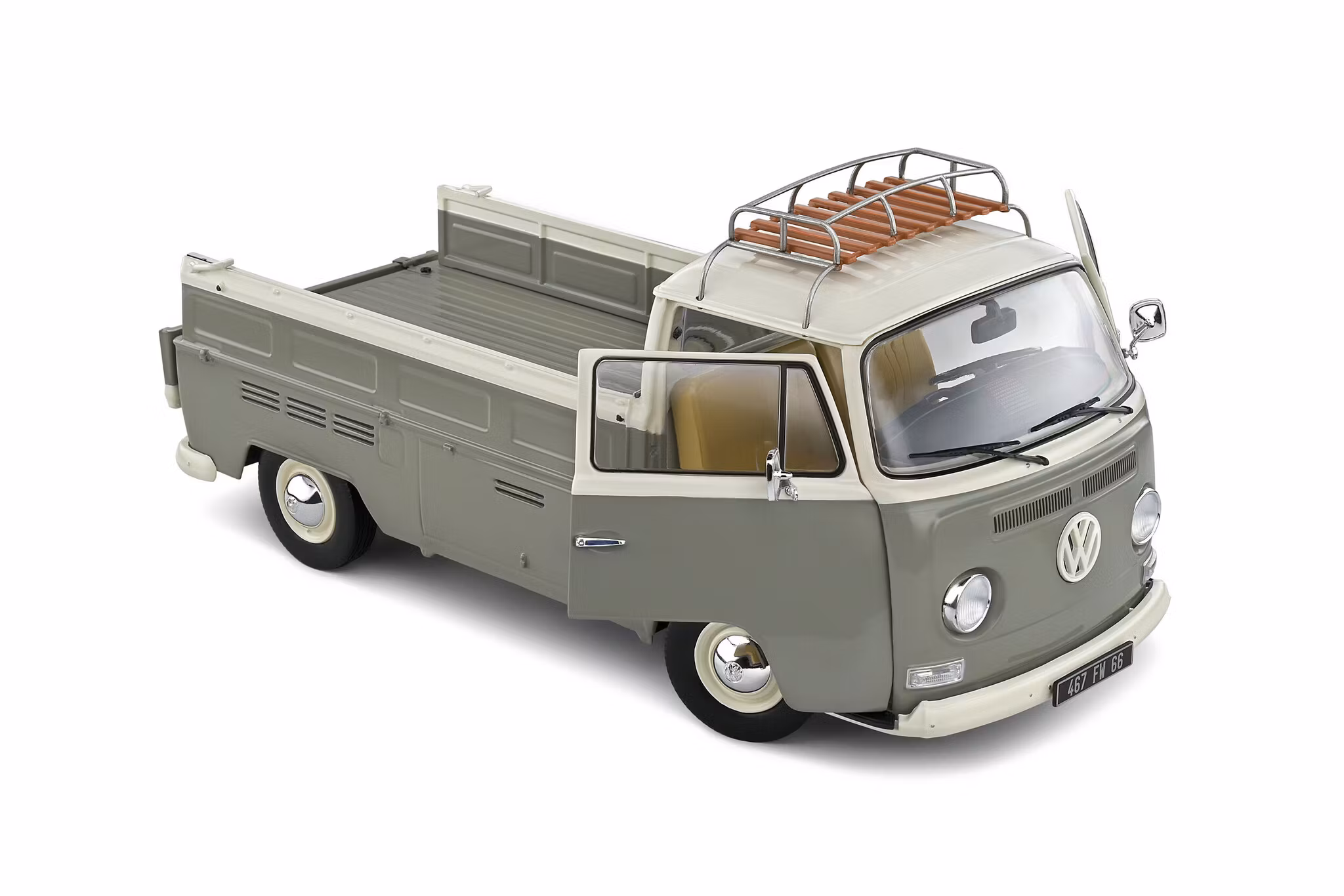 Skala 1/18 Volkswagen T2 Pickup, Grey w roof rack, 1968' fr SOLIDO