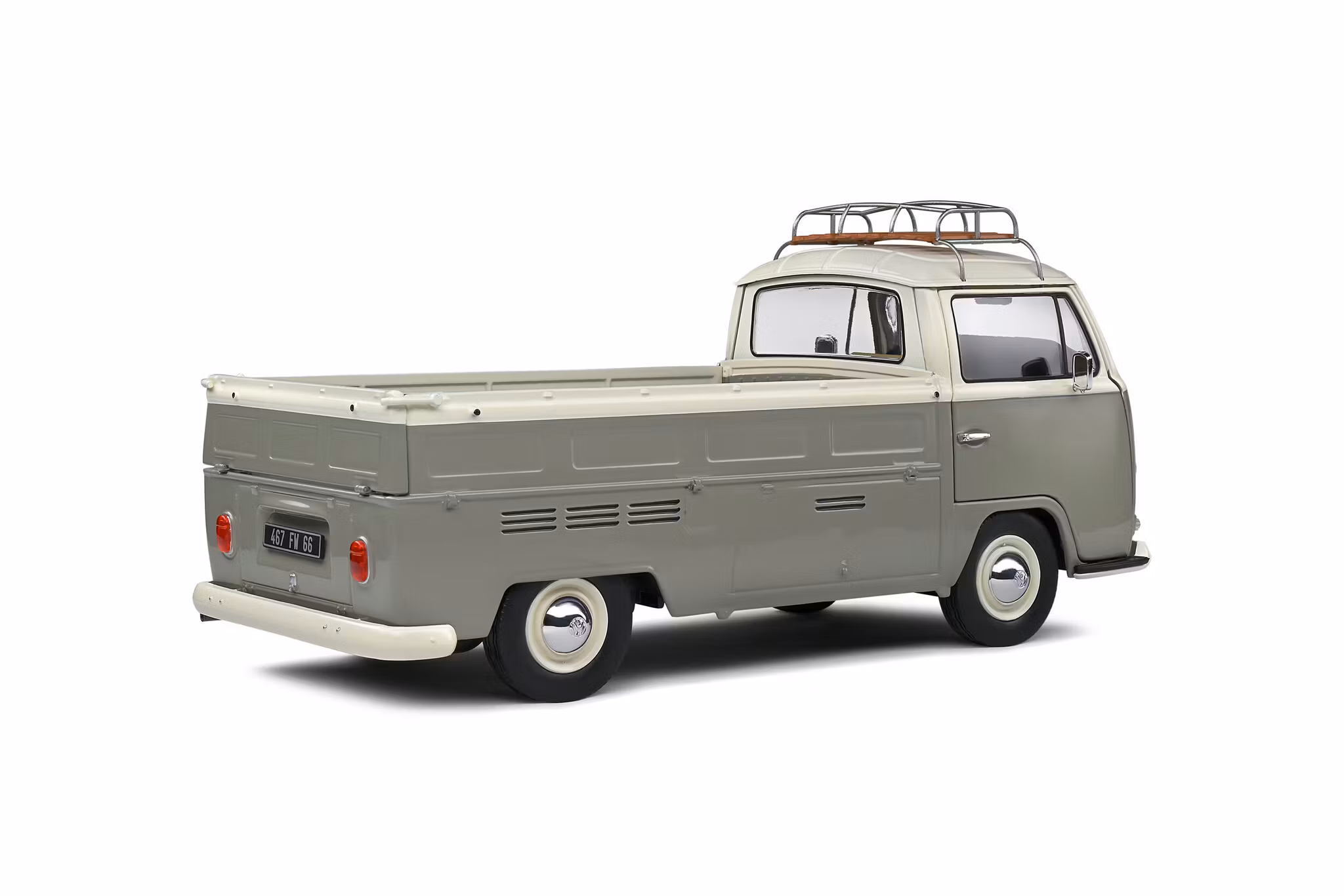 Skala 1/18 Volkswagen T2 Pickup, Grey w roof rack, 1968' fr SOLIDO