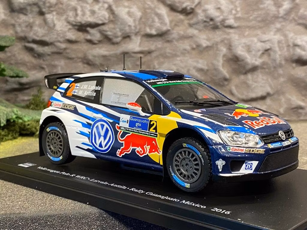Skala 1/24 2016 Volkswagen Polo R WRC #2 Latvala/Anttila Rally Guanajuato Mexico