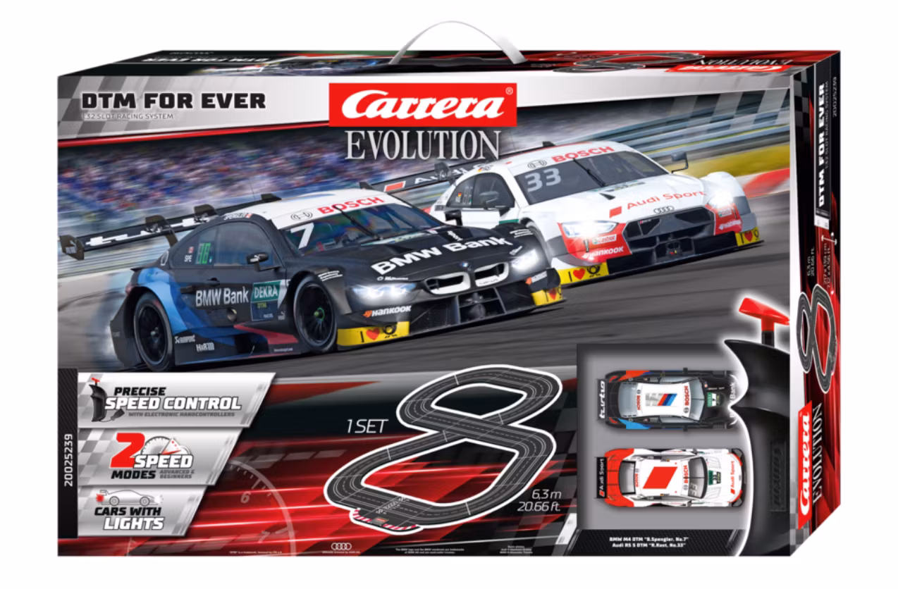 DEMOBANA Skala 1/32 Analog bilbana/Slotracing set fr Carrera: DTM For Ever