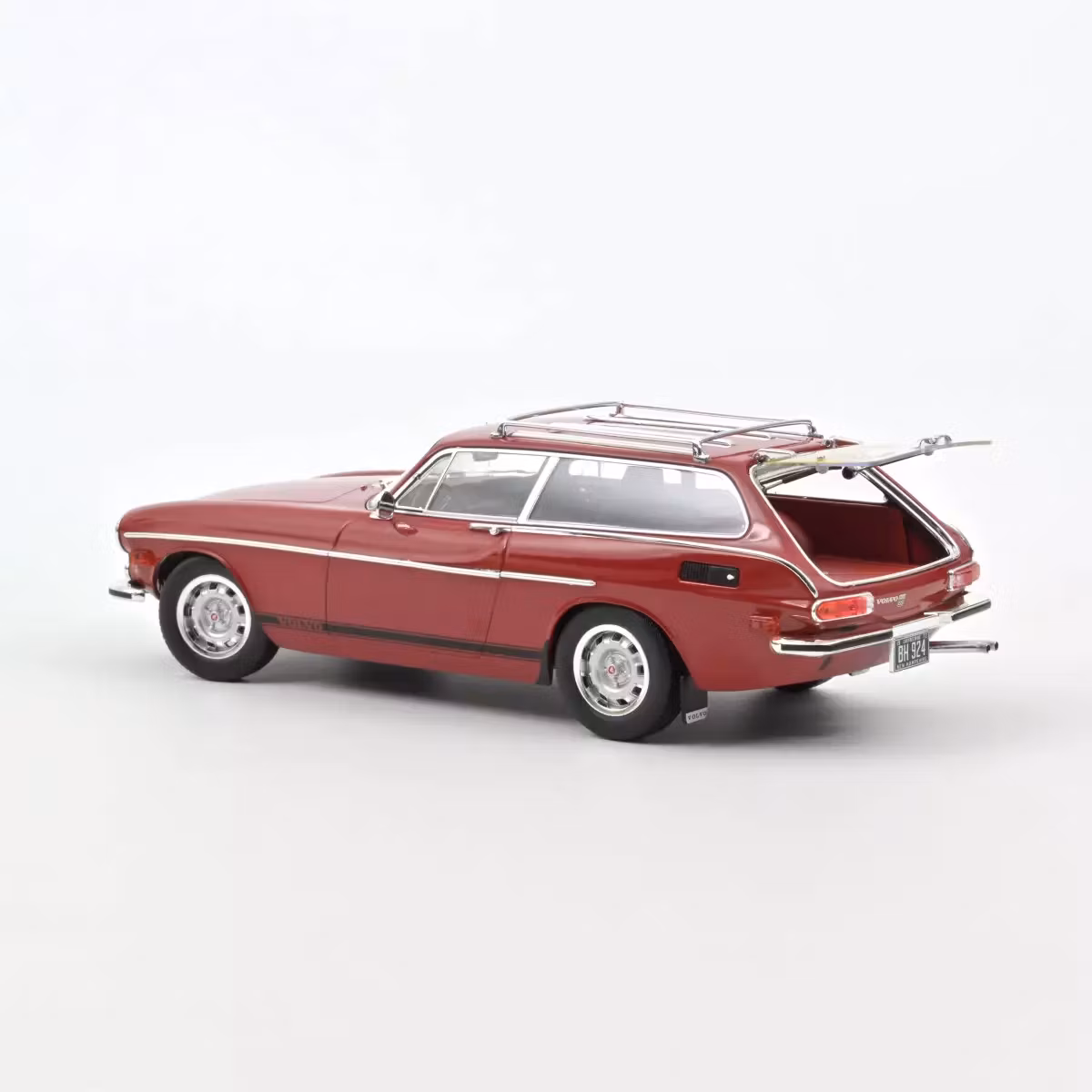 Skala 1/18 Volvo 1800 ES (US version) 1972 Red with lower side stripes fr Norev