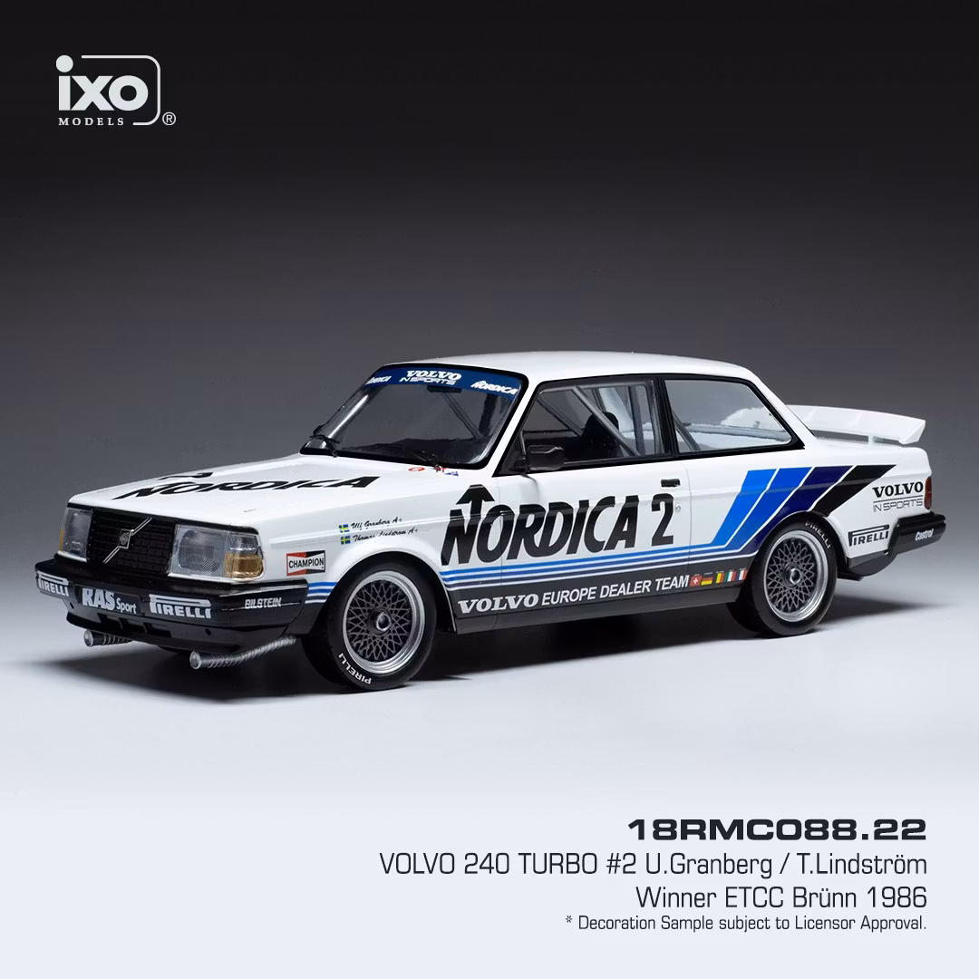 Skala 1/18 VOLVO 240 Turbo #2 Nordica ETCC fr IXO Models