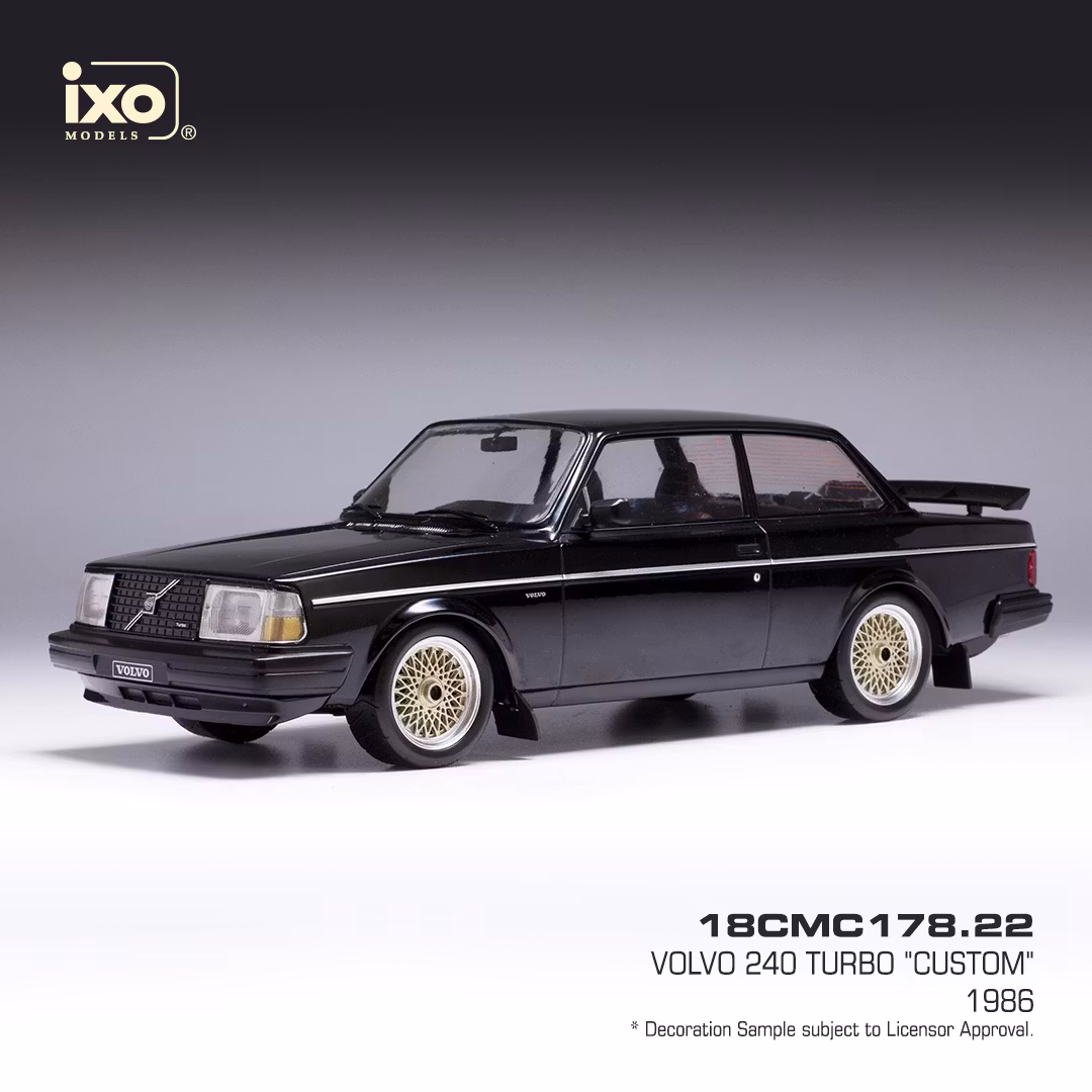 Scale 1/18 VOLVO 240 Turbo Custom 1986, Black fr IXO Models