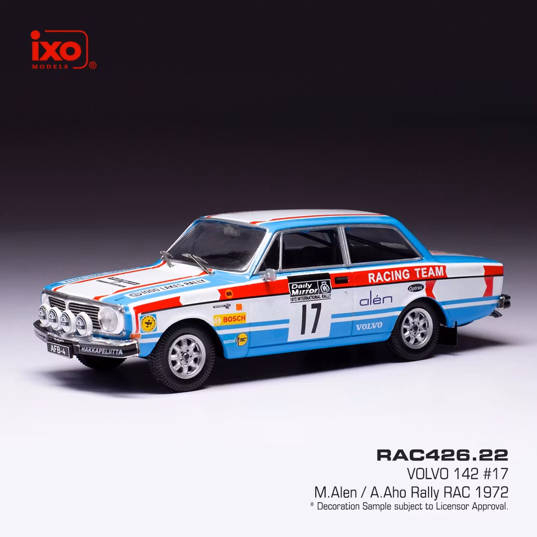 Skala 1/43 VOLVO 142 #17 M.Alen / A.Aho Rally RAC 1972, fr IXO Models
