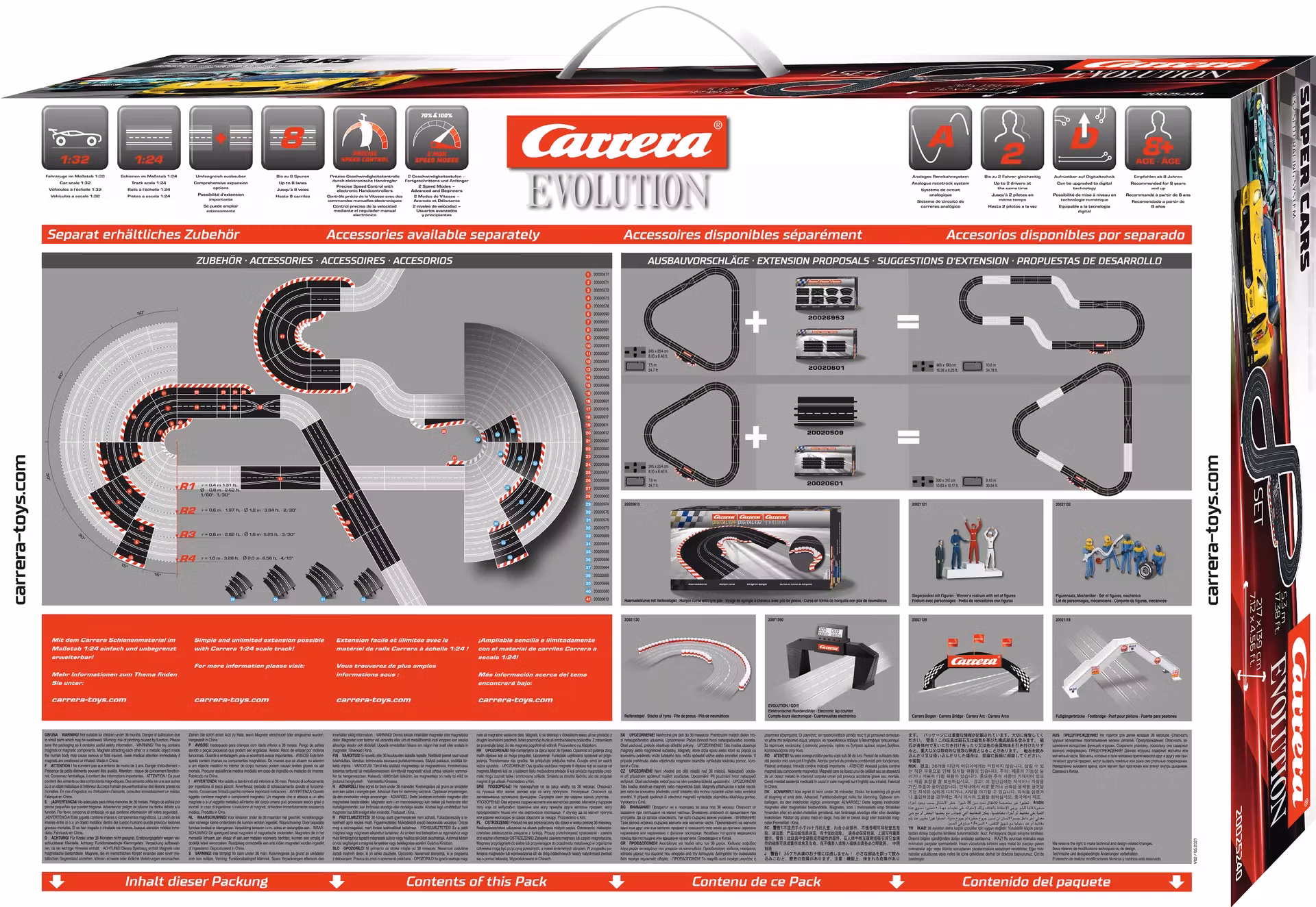 Skala 1/32 Analog bilbana/Slotracing set fr Carrera: Super Cars