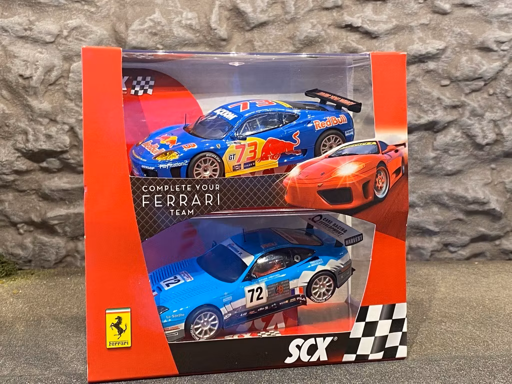 Skala 1/32 Analoga SCX Bilar till Bilbana: Ferrari Team 2-pack