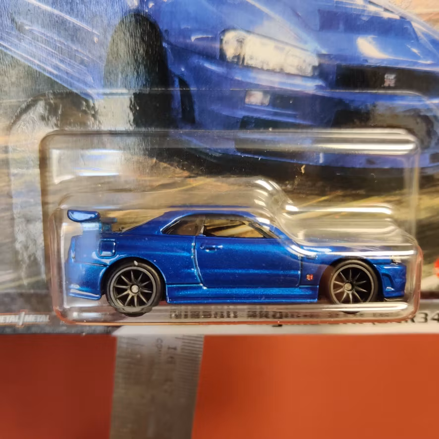 Skala 1/64 Hot Wheels Premium, Fast & Furious, NiSSAN SKYLINE GTR (BNR34)