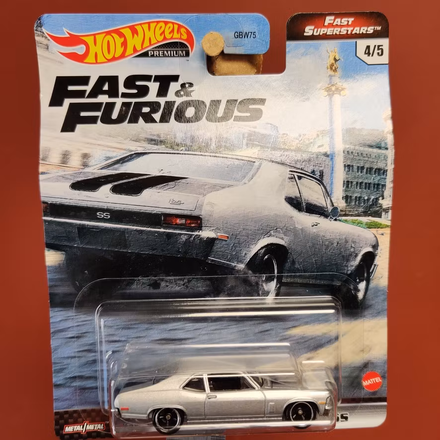 Skala 1/64 Hot Wheels Premium, Fast & Furious, CHEVY NOVA SS (1970)