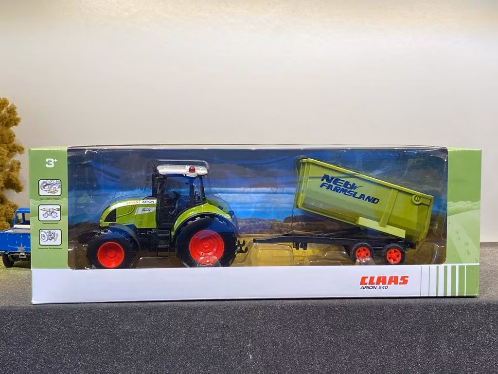 Skala 1/32 Herpa Traktor Claas Arion 540 med kärra med vagn