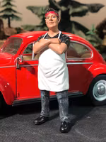 Skala 1/24 Åke lagar bästa maten, Man med förkläde, American Diorama