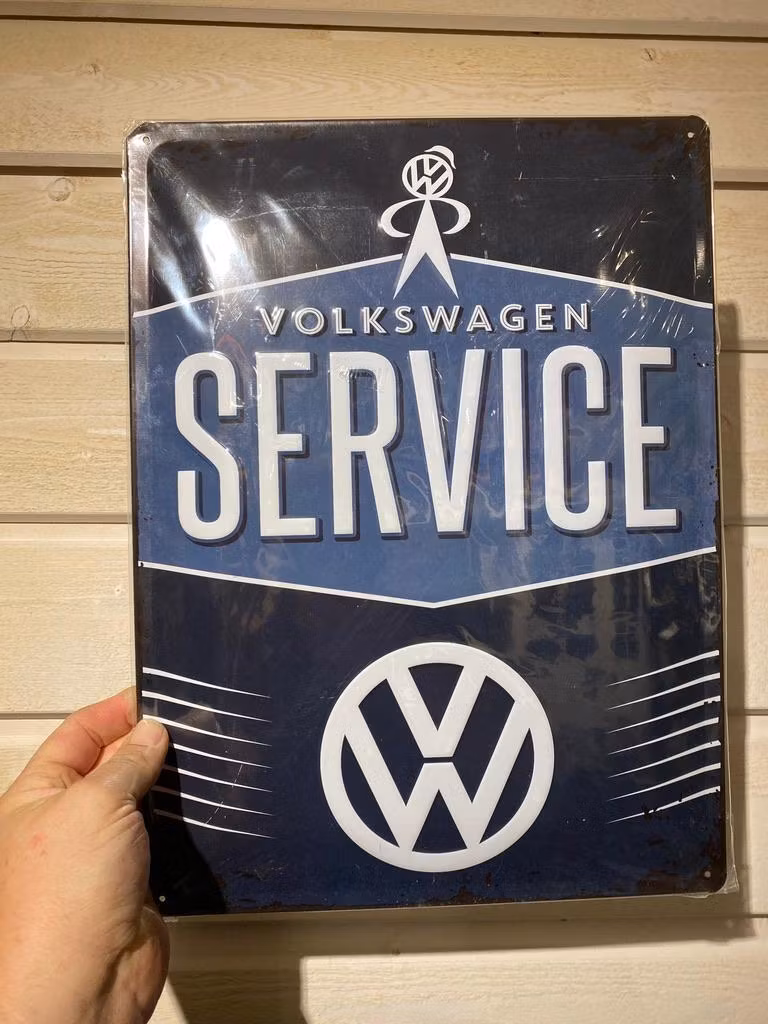 NYHET! Plåtskylt ca 30 x 40 cm Motiv: Volkswagen SERVICE