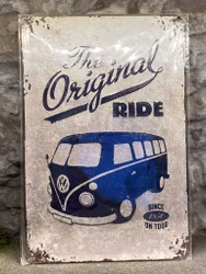 Plåtskylt ca 30 x 20 cm Motiv: The Original Ride - Volkswagen T1 Folkabuss