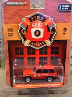 Skala 1/64 Jeep Cherokee 1990' Reno Nevada Fire Dept. fr Greenlight Lmt ed