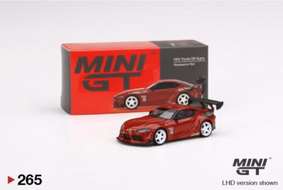 Skala 1/64 - HKS Toyota GR Supra Renaissance Röd från MINI GT