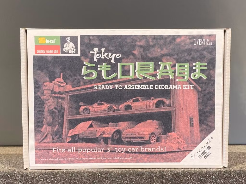 Skala 1/64: "Tokyo Storage" - fin byggsats av ett lastställ i Japan fr. Sjo-cal