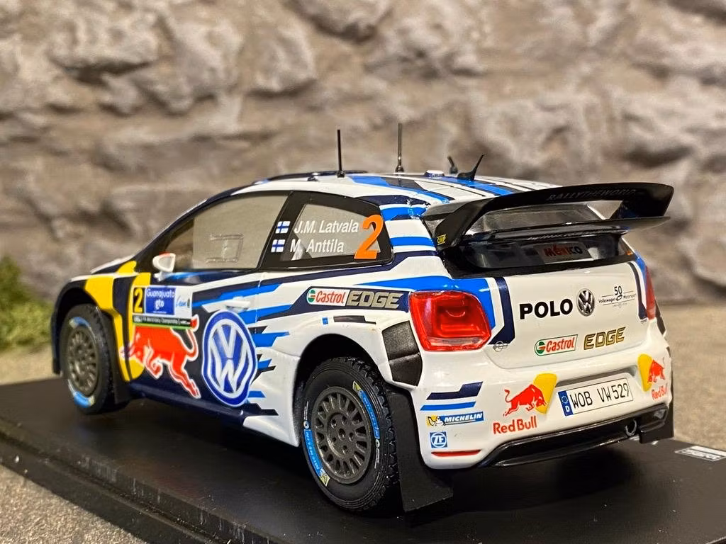 Skala 1/24 2016 Volkswagen Polo R WRC #2 Latvala/Anttila Rally Guanajuato Mexico