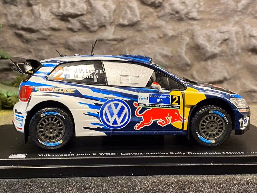 Skala 1/24 2016 Volkswagen Polo R WRC #2 Latvala/Anttila Rally Guanajuato Mexico