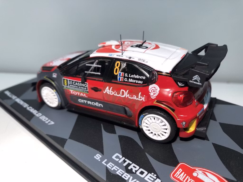 Skala 1/43 Snygg modellbil av Citroen C3 WRC 2017 "Monte Carlo"