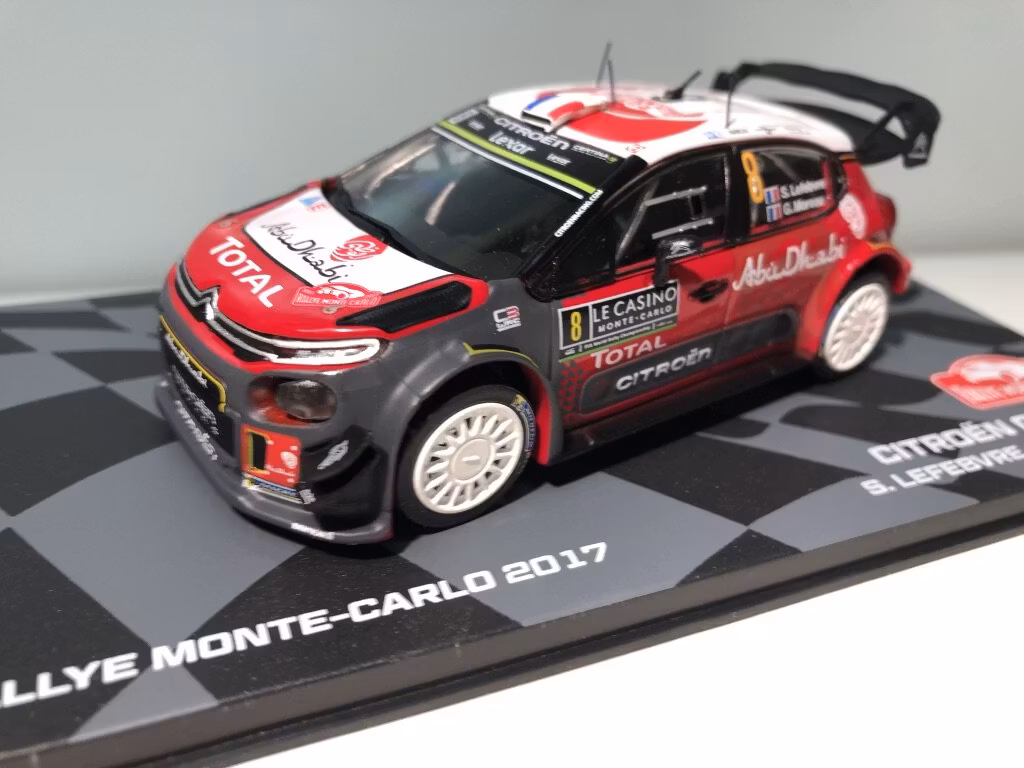 Skala 1/43 Snygg modellbil av Citroen C3 WRC 2017 "Monte Carlo"