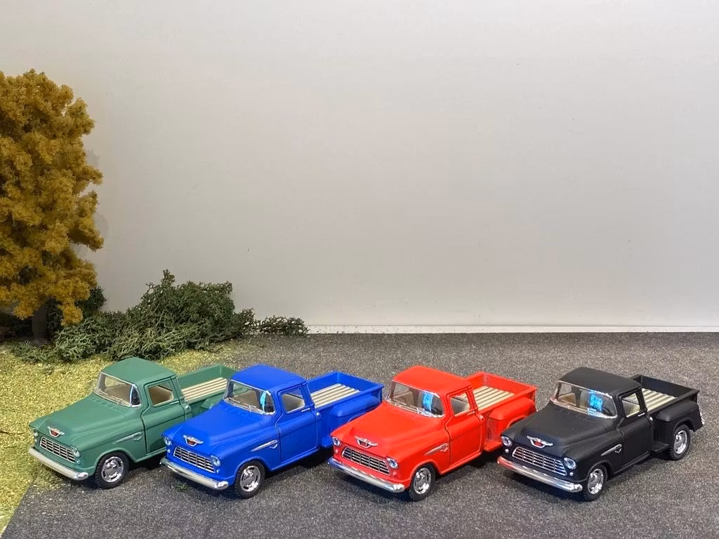 Skala 1/32 Chevy Stepside Pick Up 55' Blå, fr Kinsmart