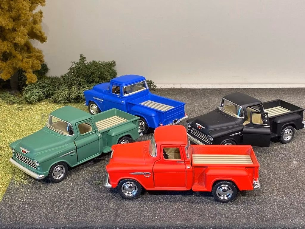 Skala 1/32 Chevy Stepside Pick Up 55' Blå, fr Kinsmart