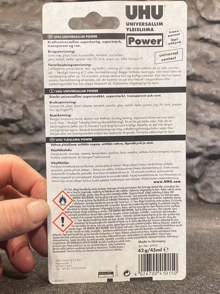 UHU POWER starkt universellt Kontaktlim 42 gram