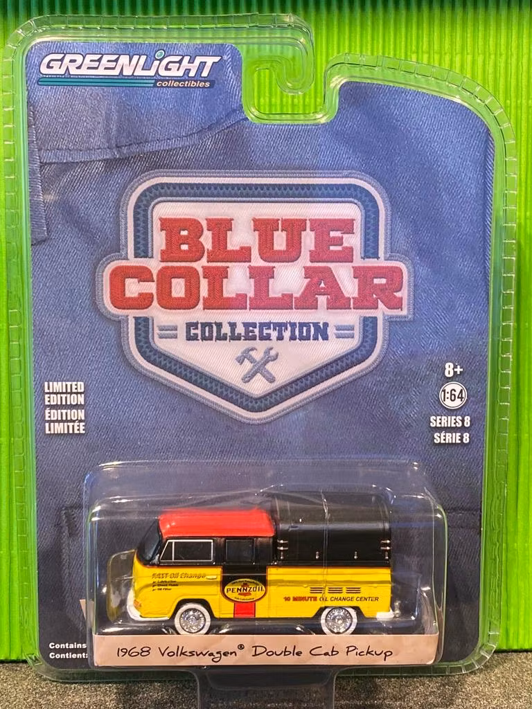 Skala 1/64 Volkswagen T2 68' "Pennzoil" "Blue Collar" från Greenlight
