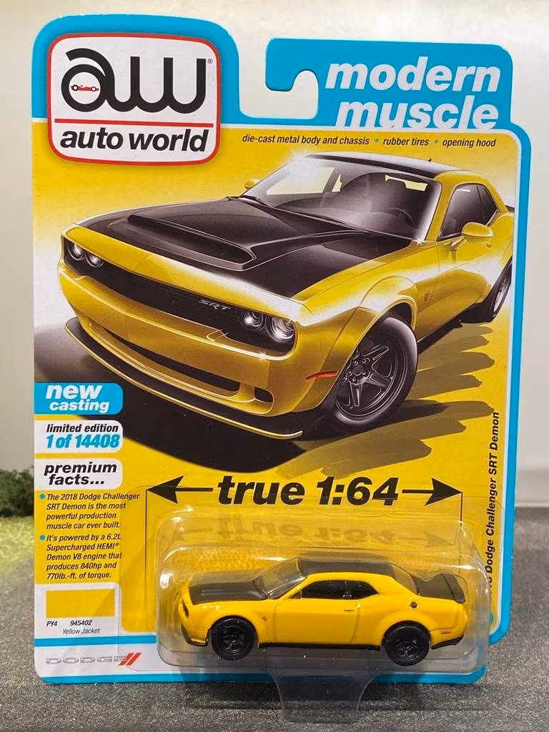 Skala 1/64 Dodge Challenger SRT Demon 18' fr AUTO WORLD Lim.Ed. Rel.2 Ver B