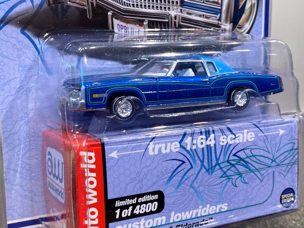 Skala 1/64 Cadillac Eldorado 75' från AUTO WORLD "Custom lowriders" MiJo Lim. Ed