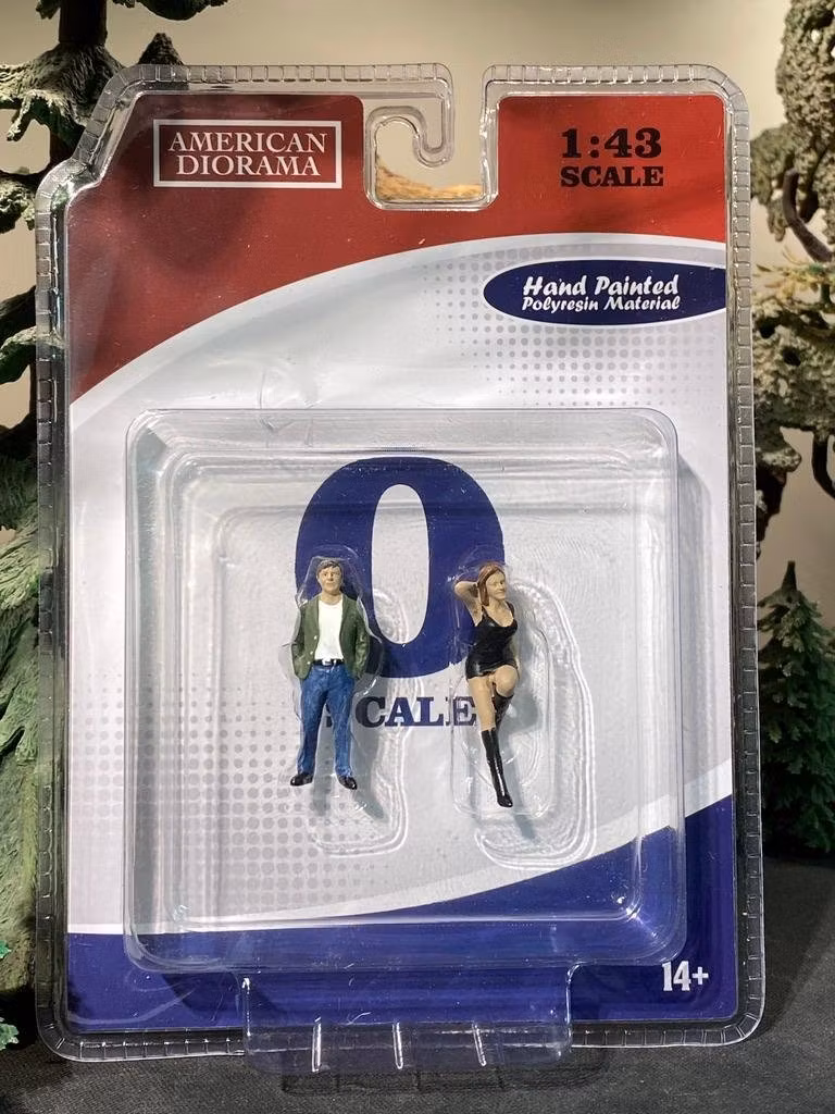 Skala 1/43, 0-skala, En man & en kvinna (70-tal) (Set 1) - American Diorama