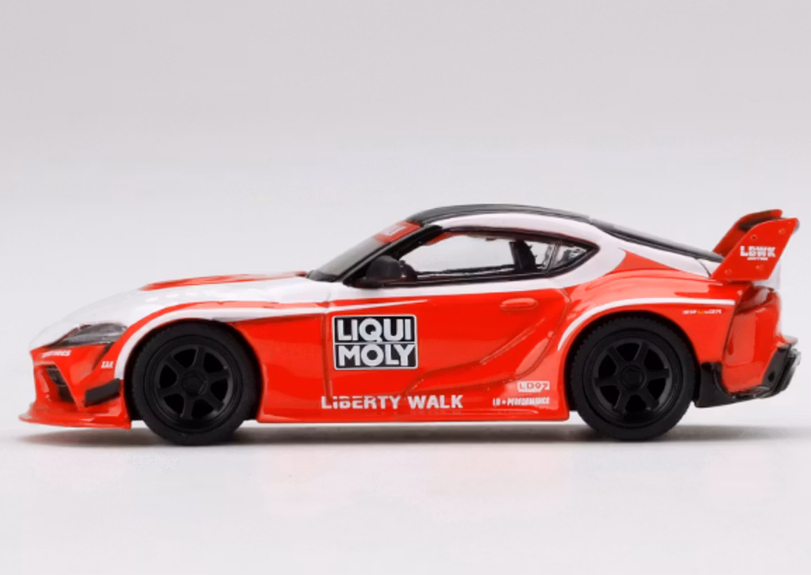 Skala 1/64 - LB★WORKS Toyota GR Supra Liqui Moly, från MINI GT
