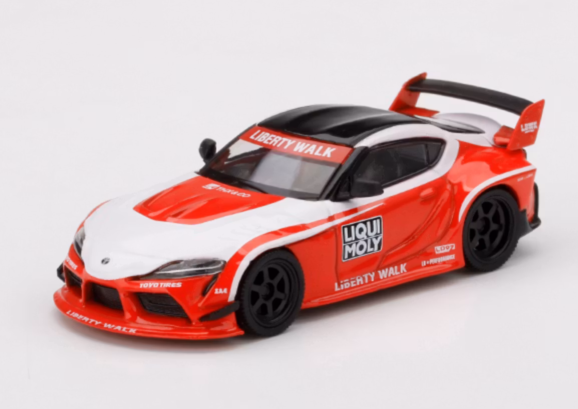 Skala 1/64 - LB★WORKS Toyota GR Supra Liqui Moly, från MINI GT