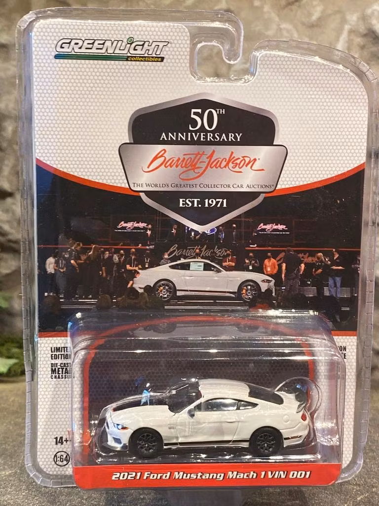 Skala 1/64 Ford Mustang Mach 1 VIN#001 21' Barrett Jackson auctions fr Greenlight