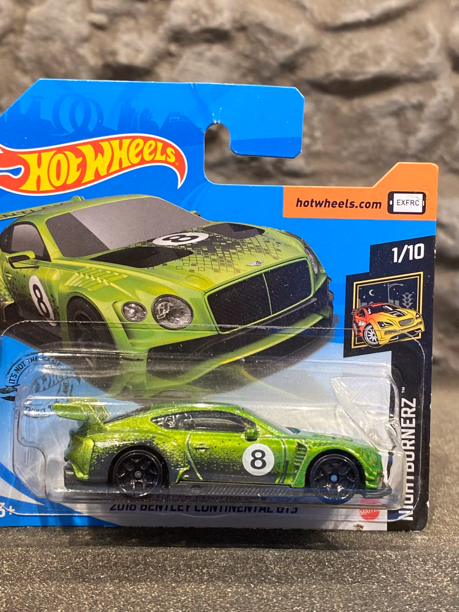Skala 1/64 Hot Wheels: Bentley Continental GT3 2018' - Quite har to find