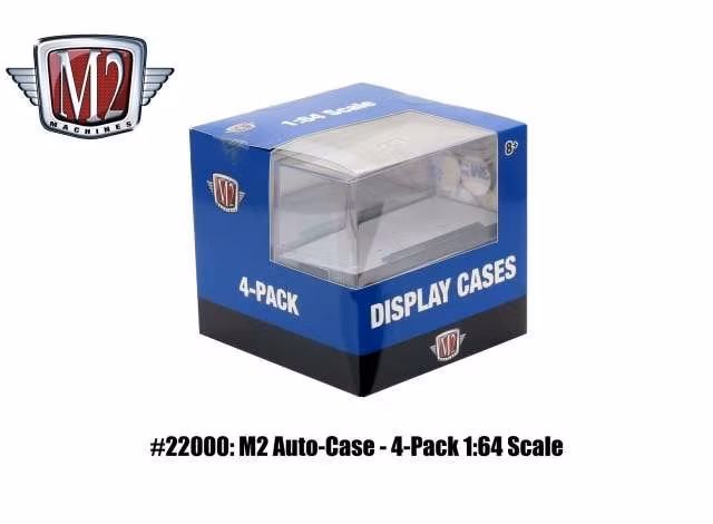 4-Pack Display case för skala 1/64 från M2 Machines