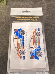 Skala 1/24, Dekalset till Ford Fiesta WRC Rally Sweden 2014 fr MF-Zone