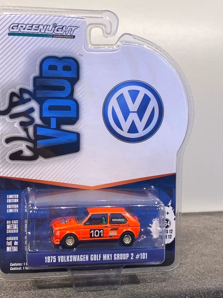 Skala 1/64 Volkswagen Golf MK1 Group 2, 75' #101 Club V-DUB från Greenlight
