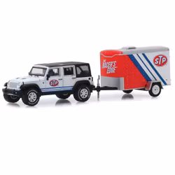 Skala 1/64 - 2015' JEEP Wrangler m "STP" stängt öppningsbart släp fr GreenLight