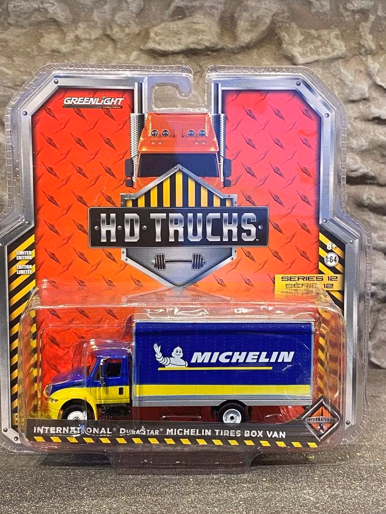 Skala 1/64 International DuraStar - Michelin Tires Box Van "H.D. Trucks" fr Greenlight