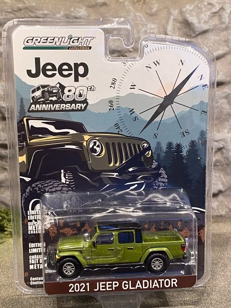 Skala 1/64 JEEP Gladiator 2021 80th anniversary från Greenlight