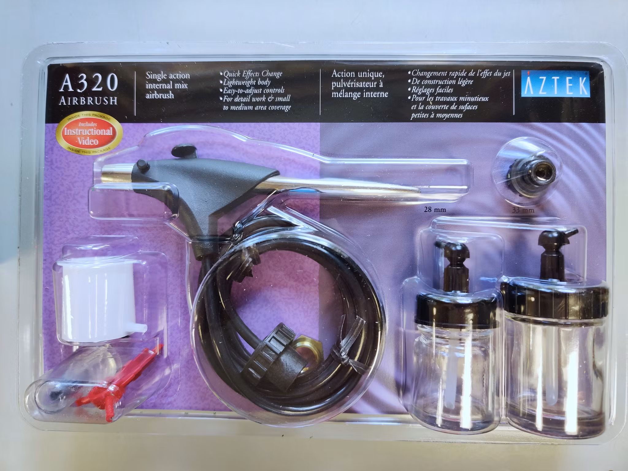 AZTEK A320 Airbrush kit single-action för hobby fr Testors