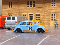 Skala 1/64 Volkswagen Typ 1 Beetle/Bubbla i Gulf-färger fr Schuco/TARMAC works
