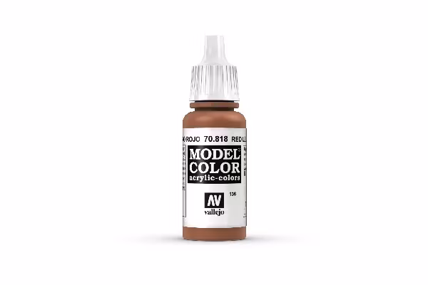 Vallejo Model Color, akrylfärg flaska 17ml: Röd läder 70818