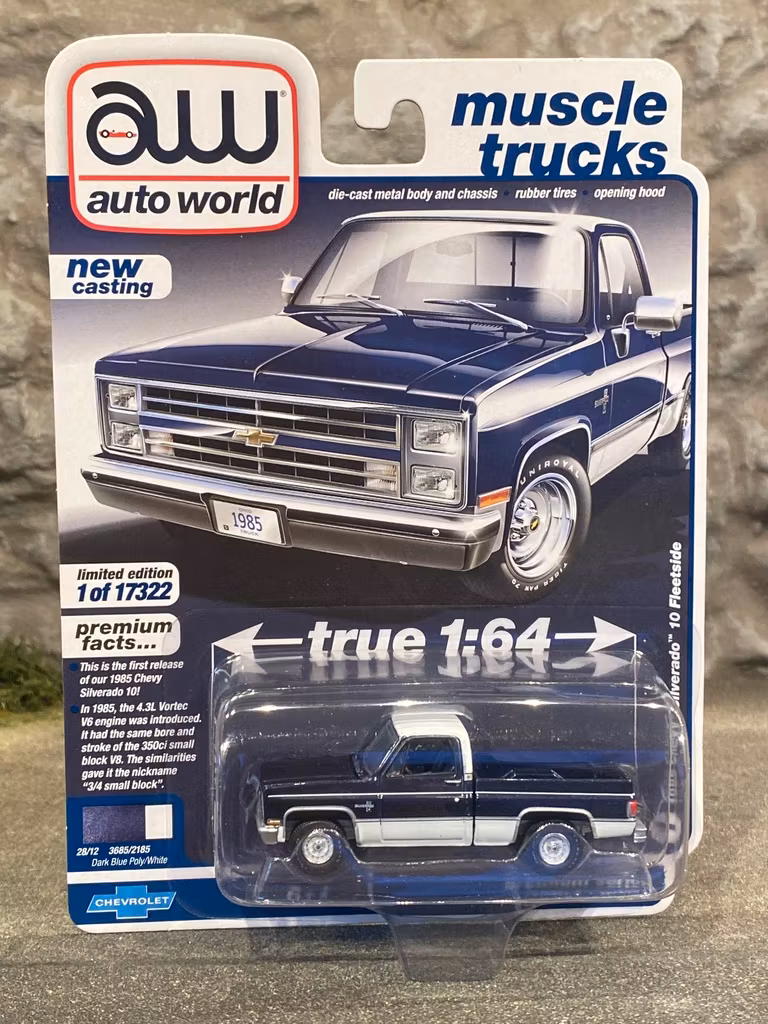 Skala 1/64 Chevy Silverado 10 Fleetside 85' fr AUTO WORLD Lim.Ed. Rel.5 Ver A