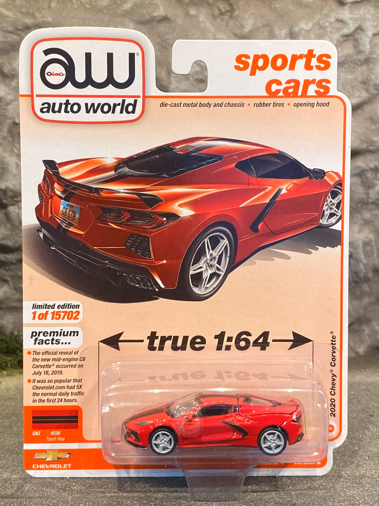 Skala 1/64 Chevy Corvette 2020' fr AUTO WORLD Lim.Ed. Rel.4 Ver A